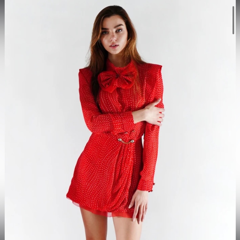 Rua & Rua Red Silk Short Dress